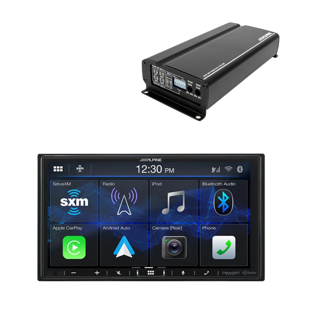 Alpine ILX-407 Digital Multimedia Receiver | Alpine KTA-450 4-Ch Amplifier - Bundle