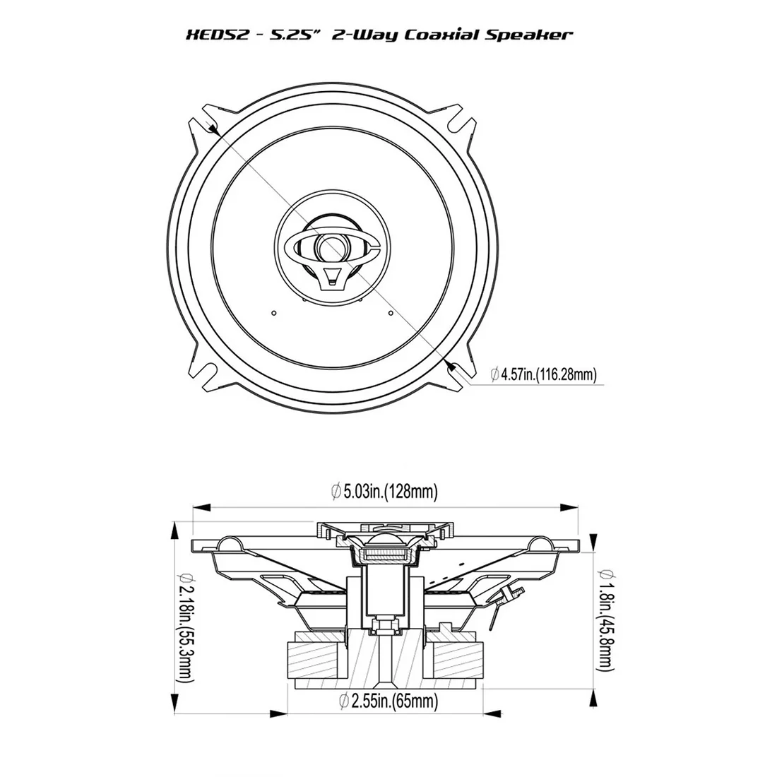 Cerwin Vega XED52 5.25" 30W RMS 4 Ohm 2-Way Coaxial Speakers - Pair (XED52) - Image 4