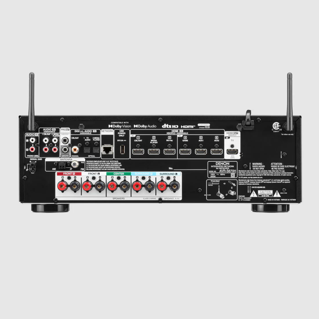 Denon AVR-S670H 5.2 Channel 8K AV Receiver | Home Speaker Bundle - Image 5