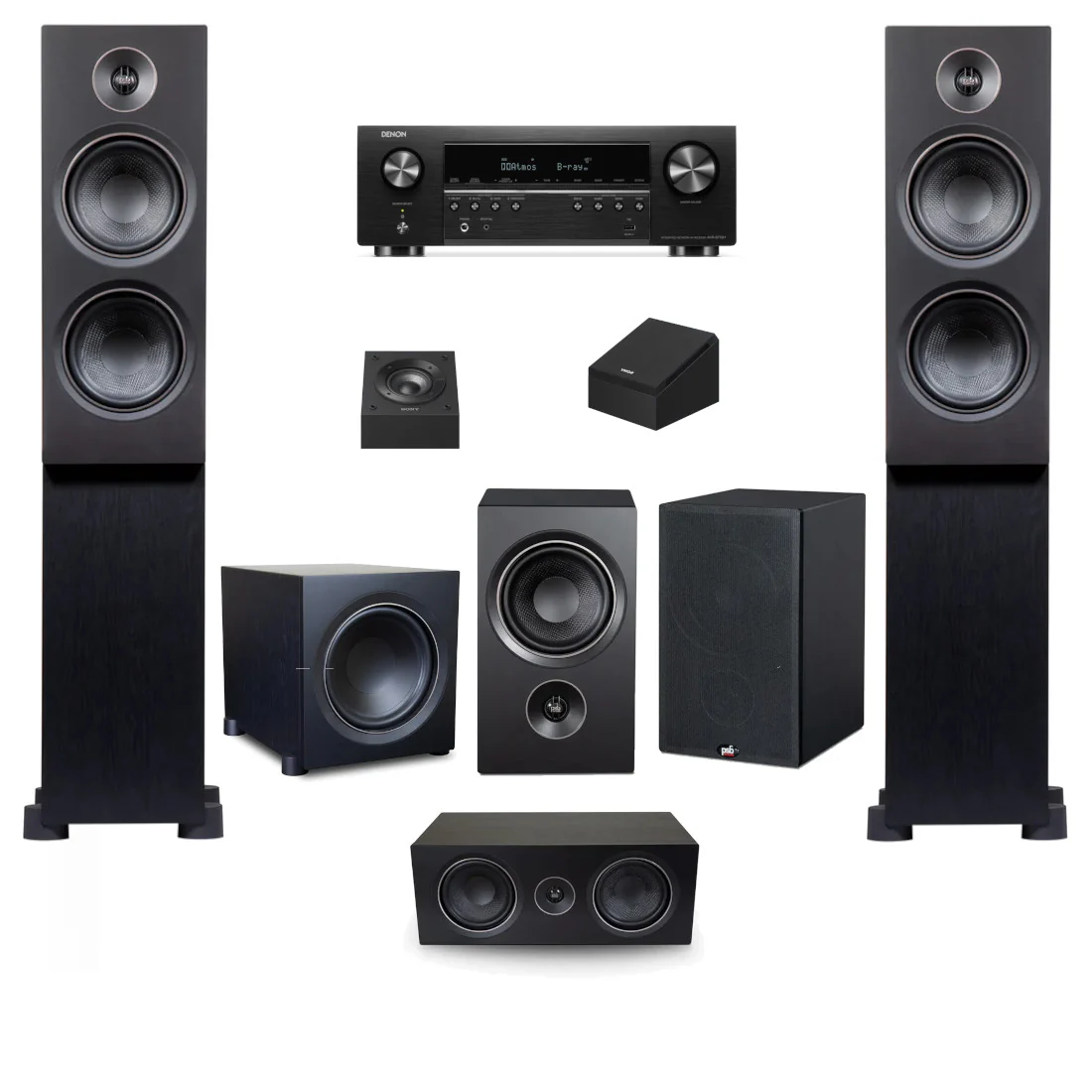 Denon AVR-S770H & PSB Alpha 5.1.2 Dolby Atmos Home Theater System