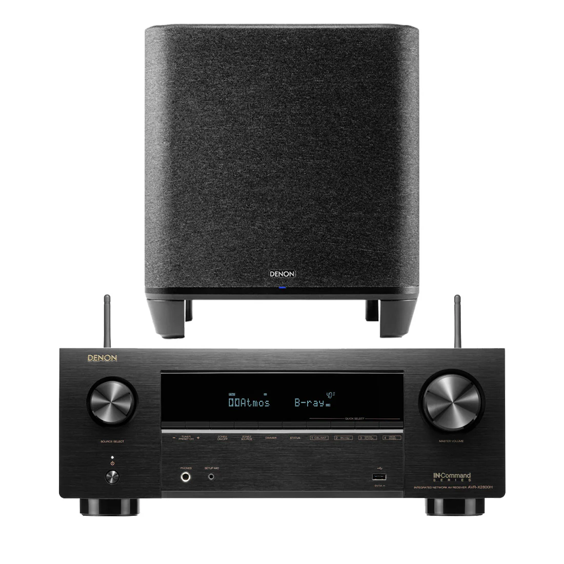 Denon AVR-X2800H 7.2 Channel 8K AV Receiver B-STOCK | Home Subwoofer Bundle