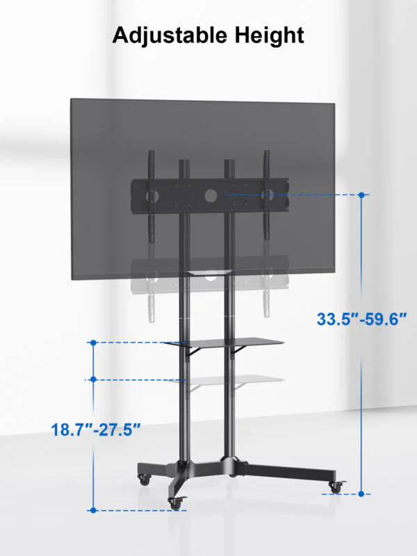 ErgoAV BETCL1-01B Cart for TVs 40" to 75" with Height Adjust (BETCL101B) - Image 4