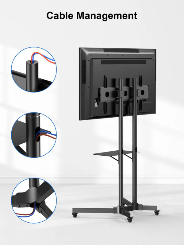 ErgoAV BETCL1-01B Cart for TVs 40" to 75" with Height Adjust (BETCL101B) - Image 5