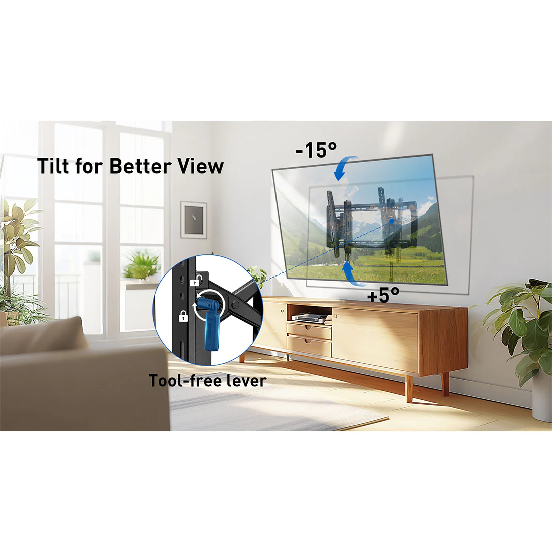 ErgoAV ERMTL7-01B Large Extend & Tilt TV Mount 42"-99" TVs (ERMTL701B) - Image 5