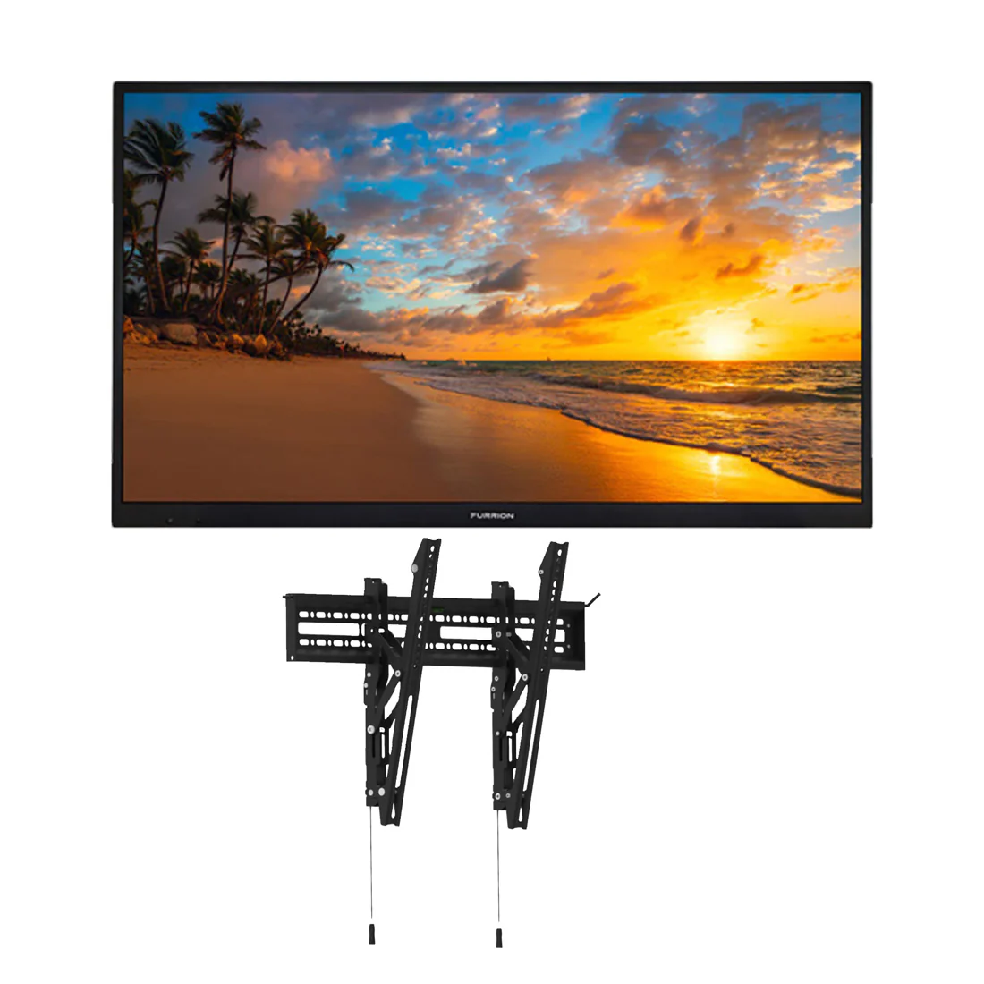 Furrion FDUP65CSA Aurora Weatherproof Outdoor 4K UHD LED Smart TV (Partial Sun) | Furrion F2AA002ABBK Universal Outdoor Fixed Tilt Mount - Bundle