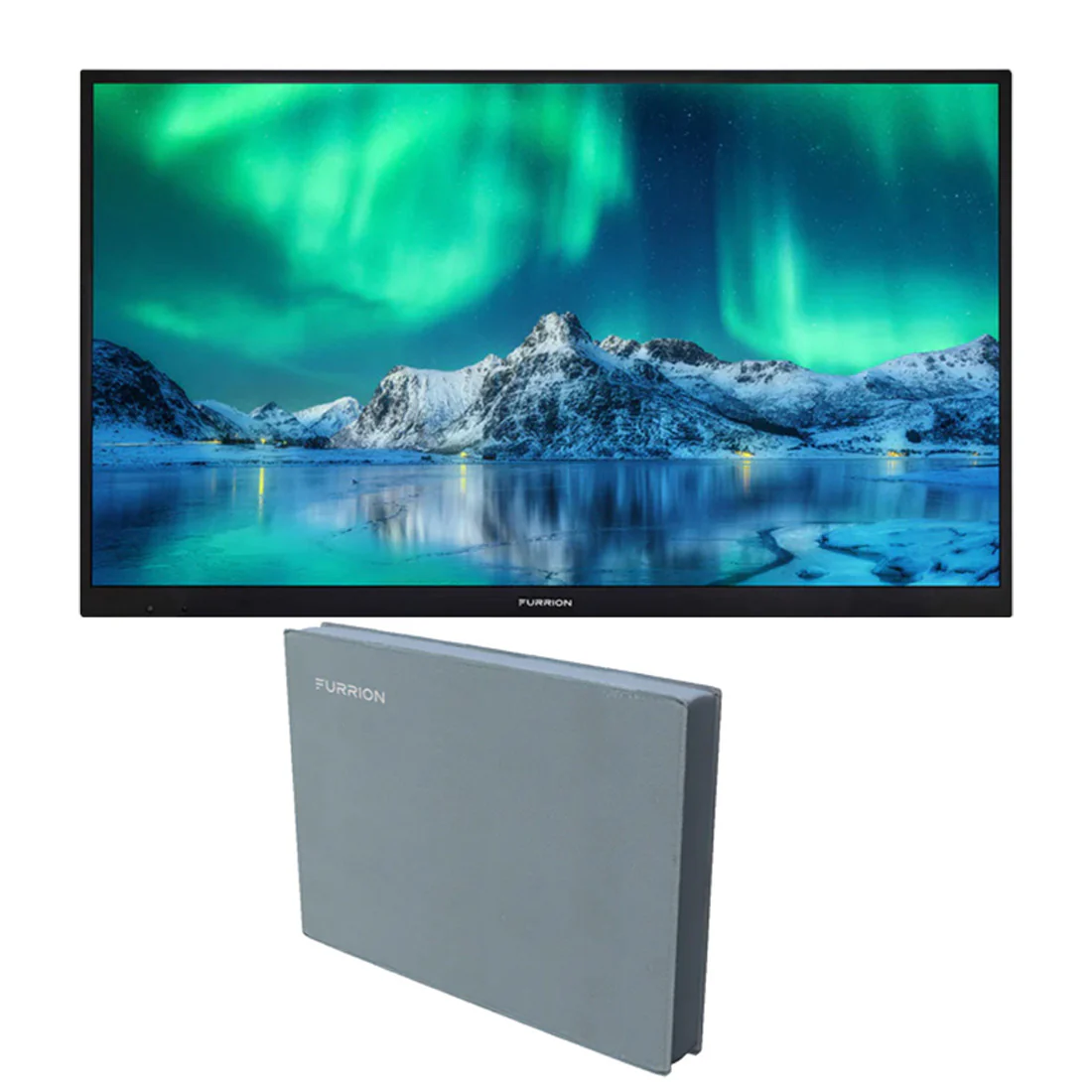 Furrion FDUP43CSA Aurora Weatherproof Outdoor Smart TV | FV1C43W Outdoor TV Cover - Bundle