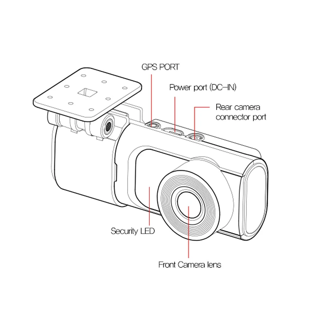 GNET G-ONW 2-Channel 1080p Front & Rear Dash Cam with HDR & 1.9" LCD Screen - Image 3