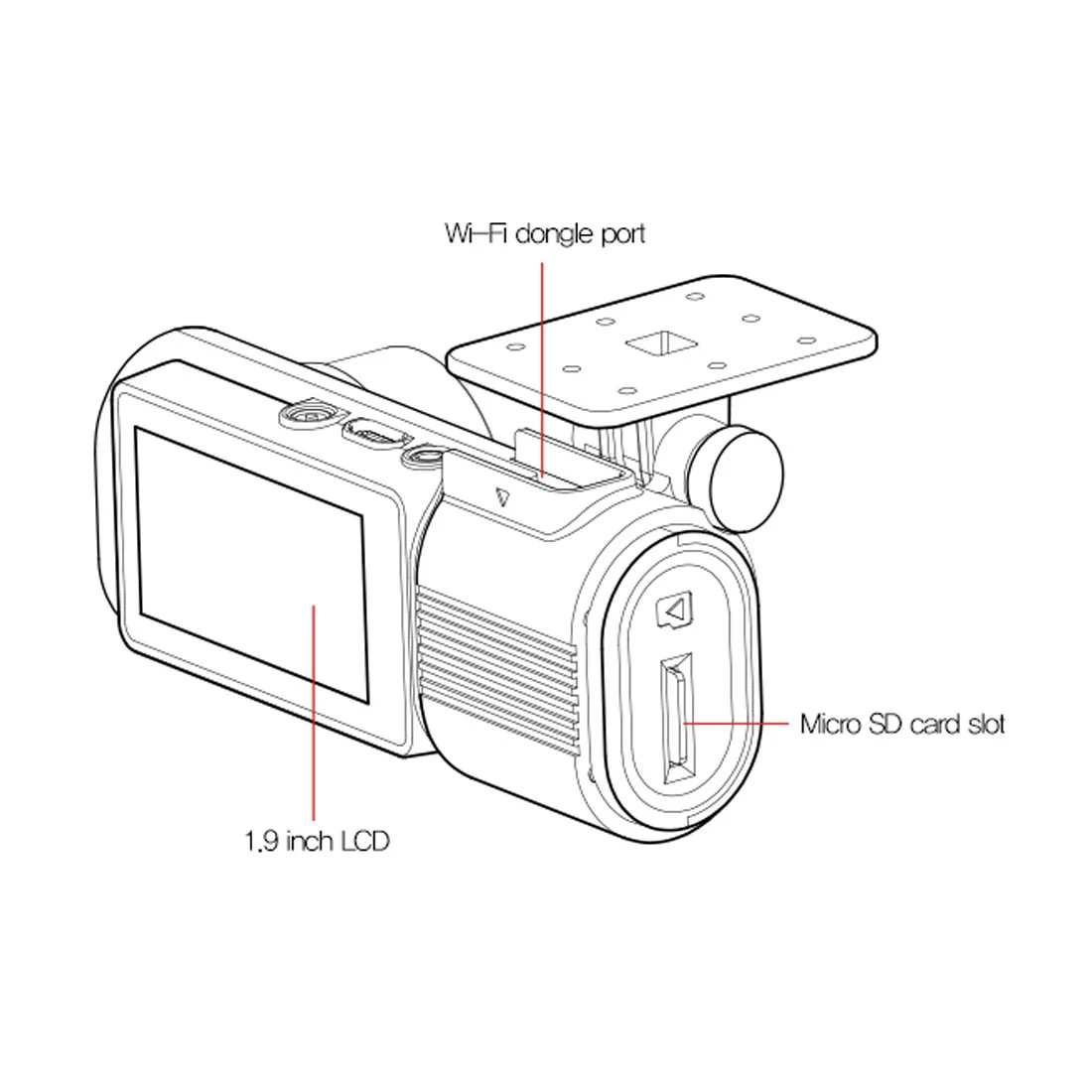 GNET G-ONW 2-Channel 1080p Front & Rear Dash Cam with HDR & 1.9" LCD Screen - Image 4