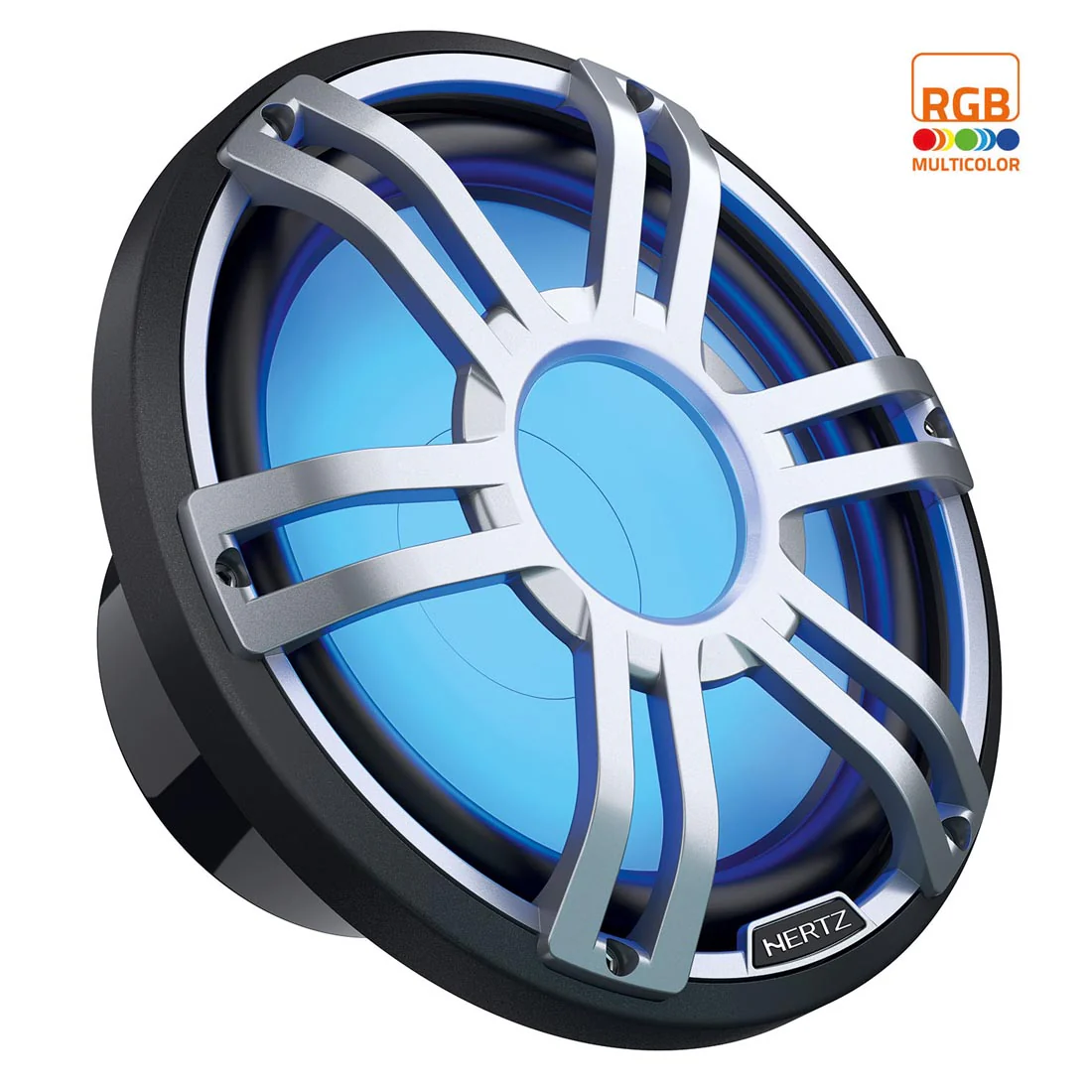 Hertz HMS 10 S4-LD-G 10" 600W 4-Ohm Marine RGB LED Subwoofer - Grey (HMS 10 S4LDG)