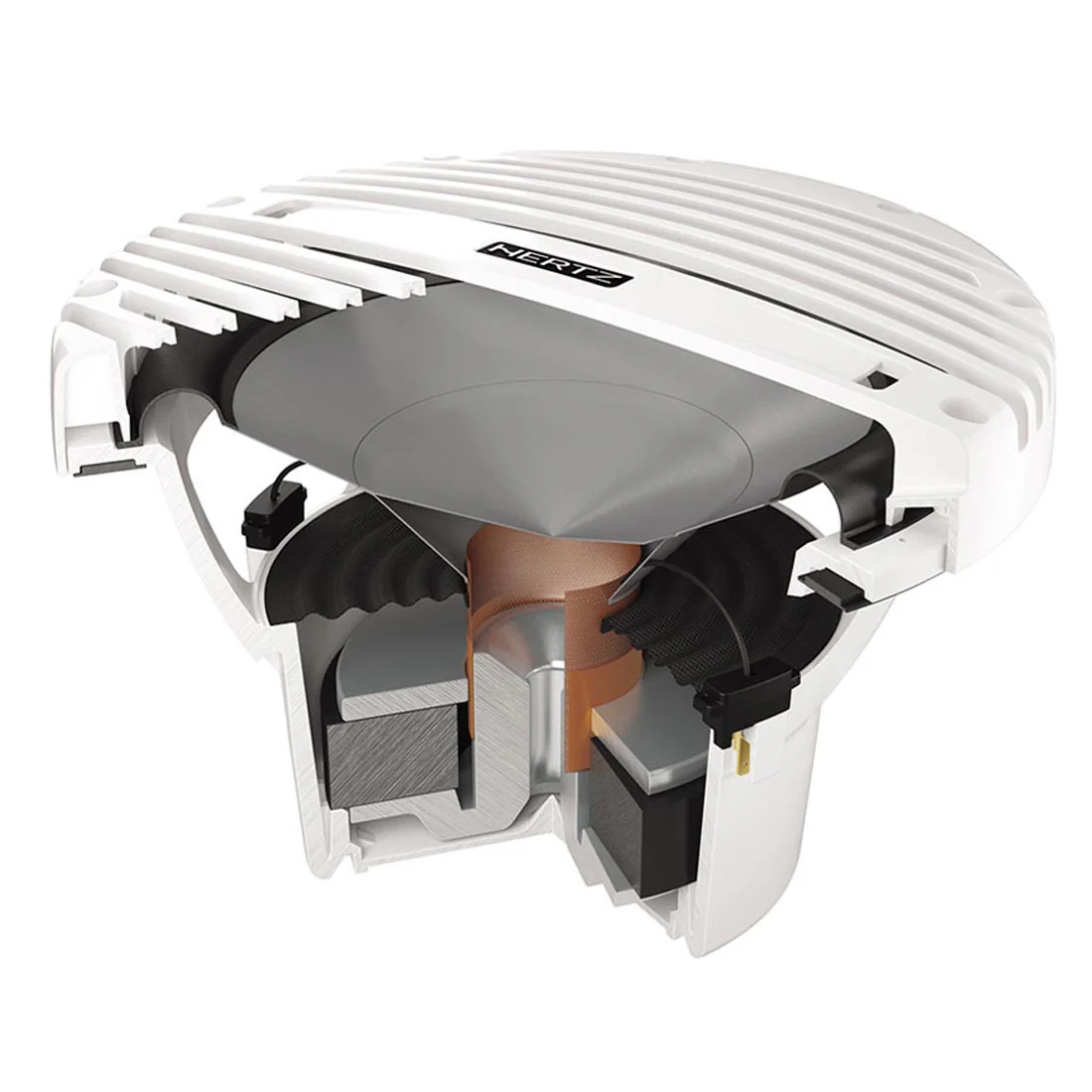 Hertz HMS 10 S4-LD-SW 10" 600W 4-Ohm Marine Sports RGB LED Subwoofer - Silver/White (HMS 10 S4LDSW) - Image 2