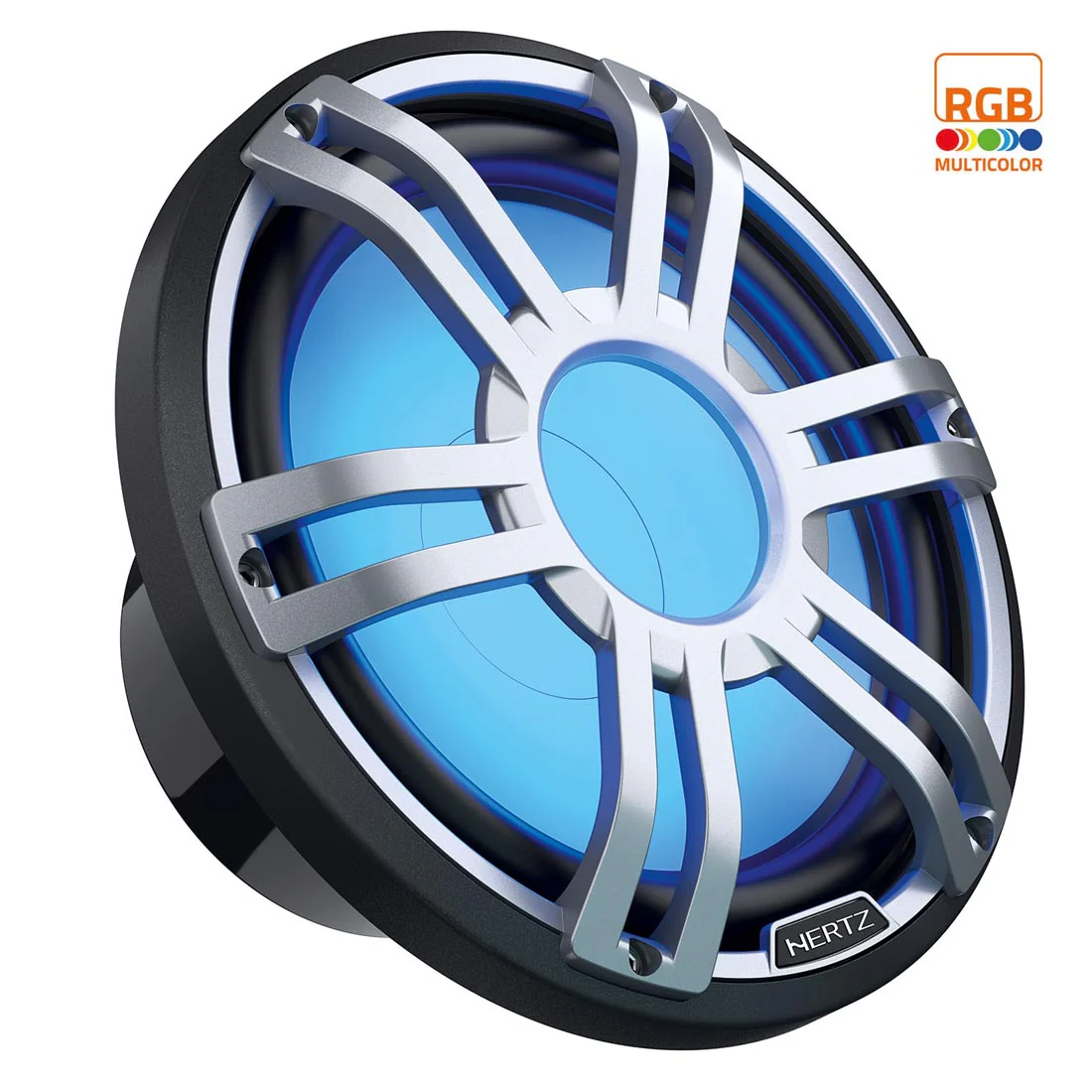 Hertz HMS 12 S2-LD-G 12" 2-Ohm Marine Sport RGB LED Subwoofer - Gray Sport Grille (HMS 12 S2LDG)