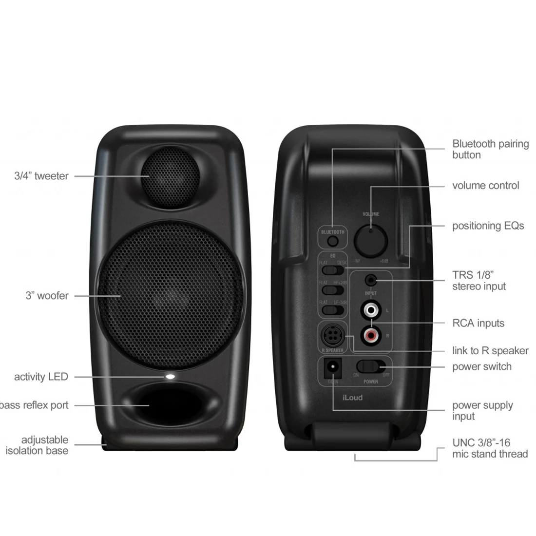 IK Multimedia iLoud Micro Portable Studio Monitor - Pair (11-34162) - Image 10
