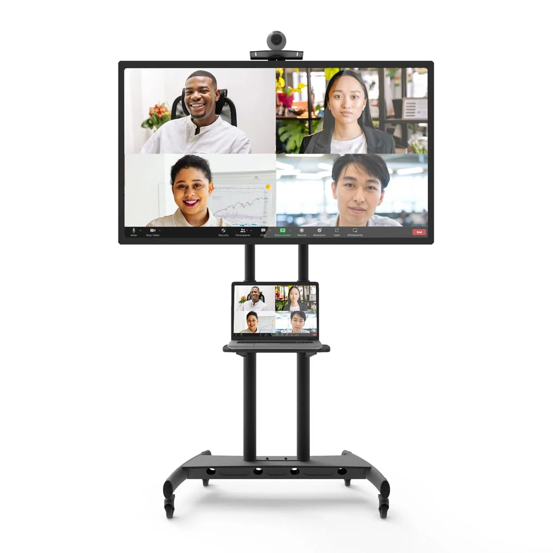 Kanto MTM86PL Rolling TV Cart with Height Adjustment for 55" - 86" TVs - Image 15