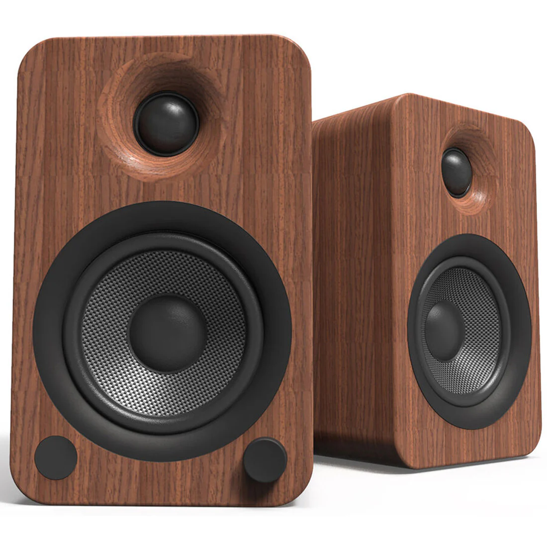 Kanto YU4WALNUT YU4 Powered Desktop Speakers - Pair - Walnut (YU4WALNUT)