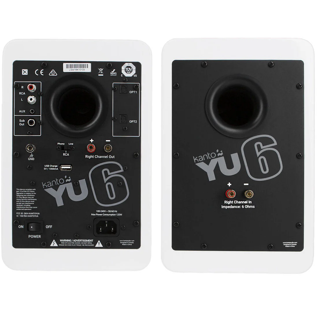 Kanto YU6MW YU6 Powered Desktop Speakers - Pair - White (YU6MW) - Image 3
