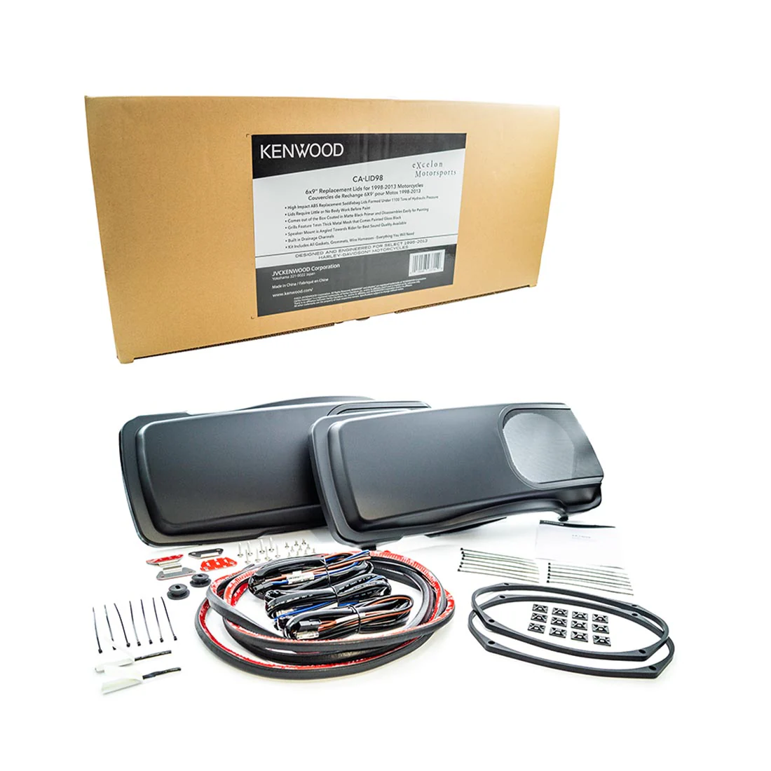 Kenwood eXcelon CA-LID98 6"x9" Saddlebag Replacement Lid Kit for Select Harley Davidson 1998-2013 Motorcycles (speakers not included) (CALID98) - Image 2