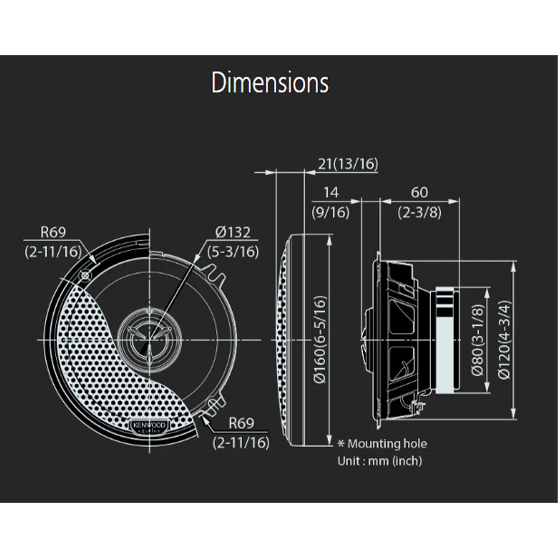 Kenwood eXcelon KFC-X135 5.25" 2-Way Speakers (OPEN BOX) - Image 3