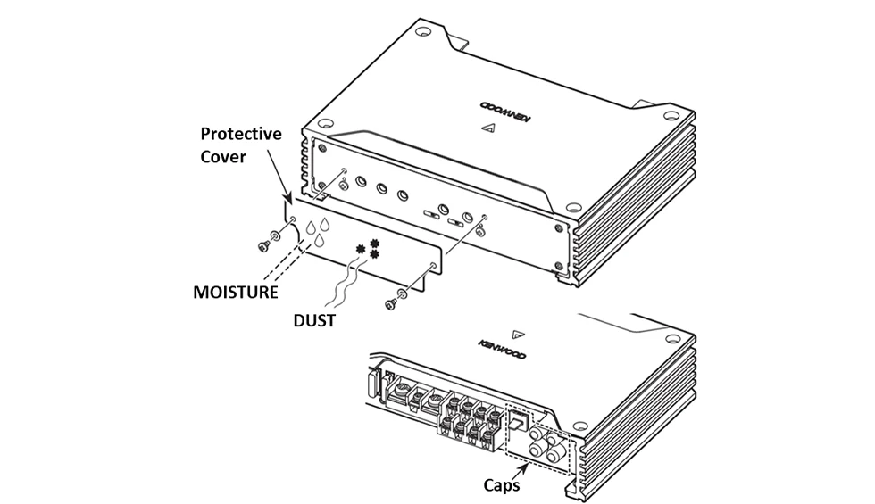 Kenwood eXcelon XM502-1 Mono Subwoofer Powersports/Marine Amplifier - 500 watts RMS x 1 at 2 ohms (XM5021) - Image 14