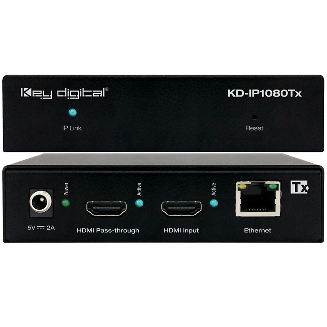 Key Digital KDIP1080TX HDMI over IP with POE (Tx) Transmitter with Redundant Power Connection, HDMI Pass-through (KDIP1080TX)