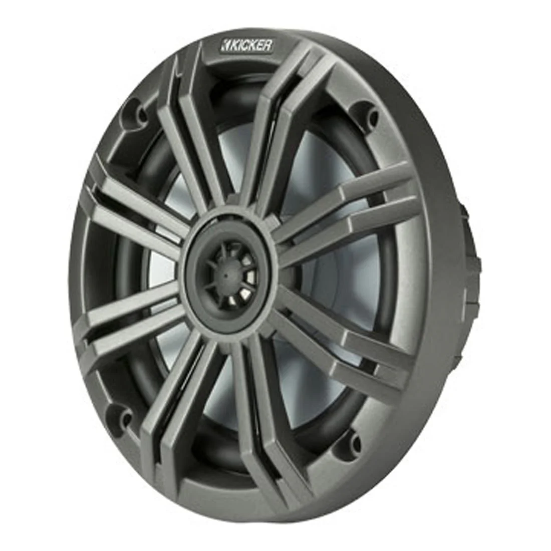Kicker 45KM654 6.5" 4-Ohm Marine Coaxial Speakers with Charcoal and White Grilles (45KM654) - Image 3