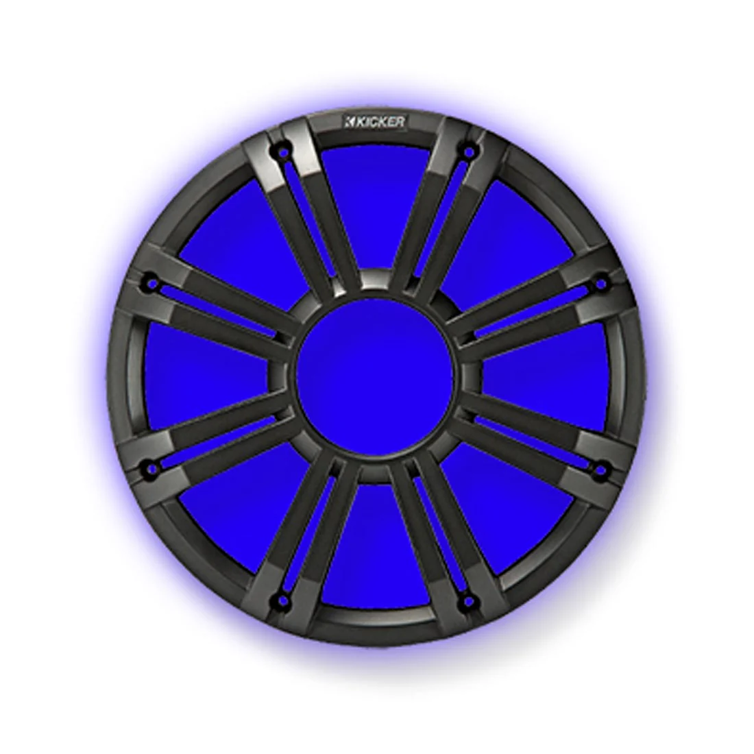 Kicker 45KMG10C 10" LED Marine Subwoofer Grille - for KM10 and KMF10 Subs - Charcoal - Each (45KMG10C) - Image 2