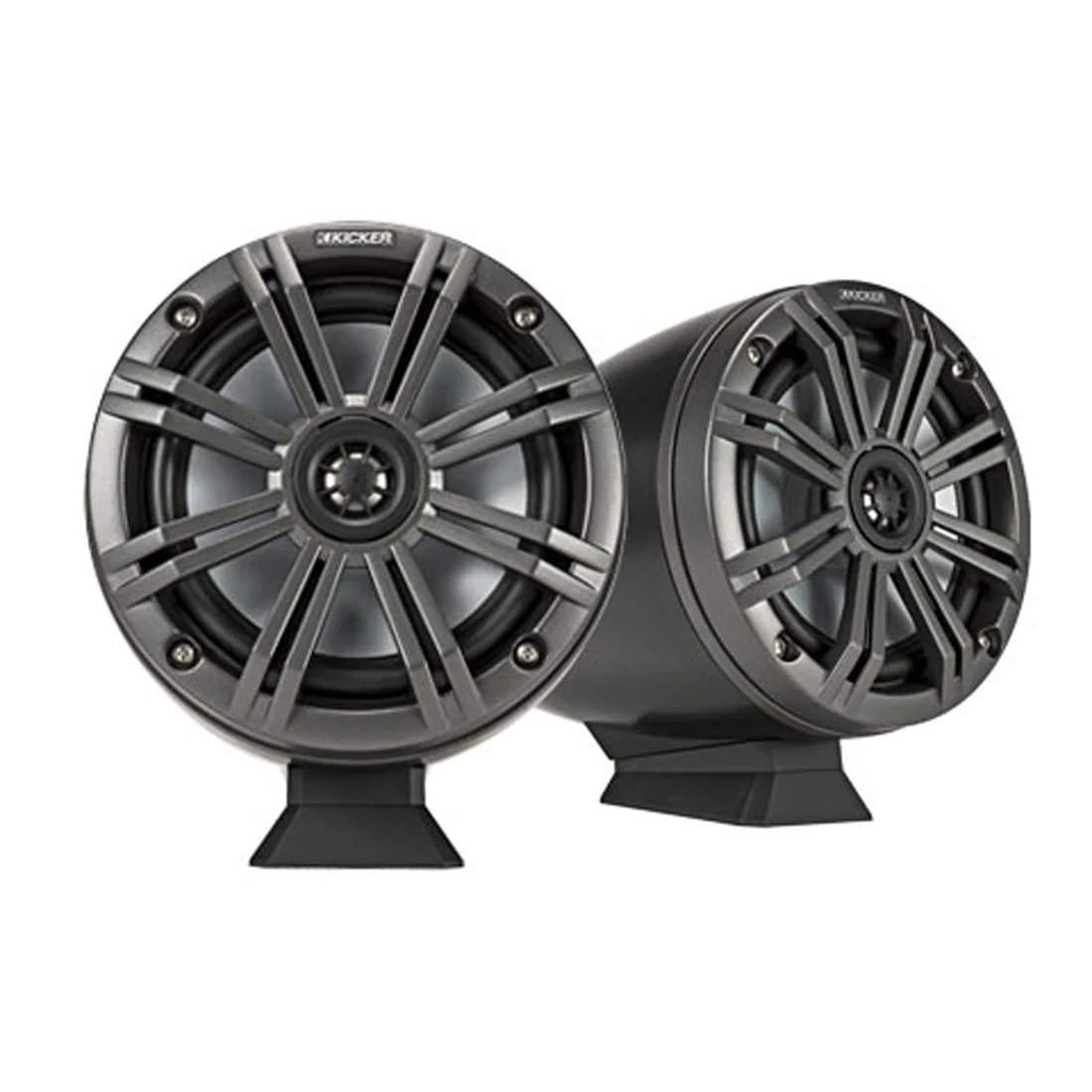 Kicker 46KMFC65 6.5" Coaxial Tower Marine Speakers - Charcoal Black (46KMFC65)