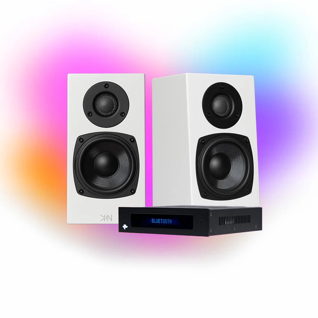 KIN One Bookshelf Speakers | Bluetooth Stereo Amplifier - Bundle