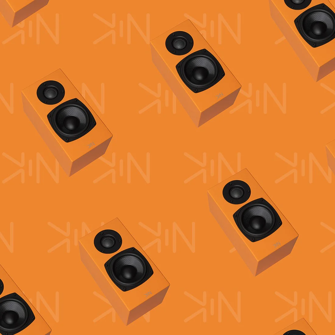 KIN One Bookshelf Speakers with 4" Woofer Orange Pair| KIN Amp Bluetooth Stereo Amplifier - Black - Bundle - Image 2