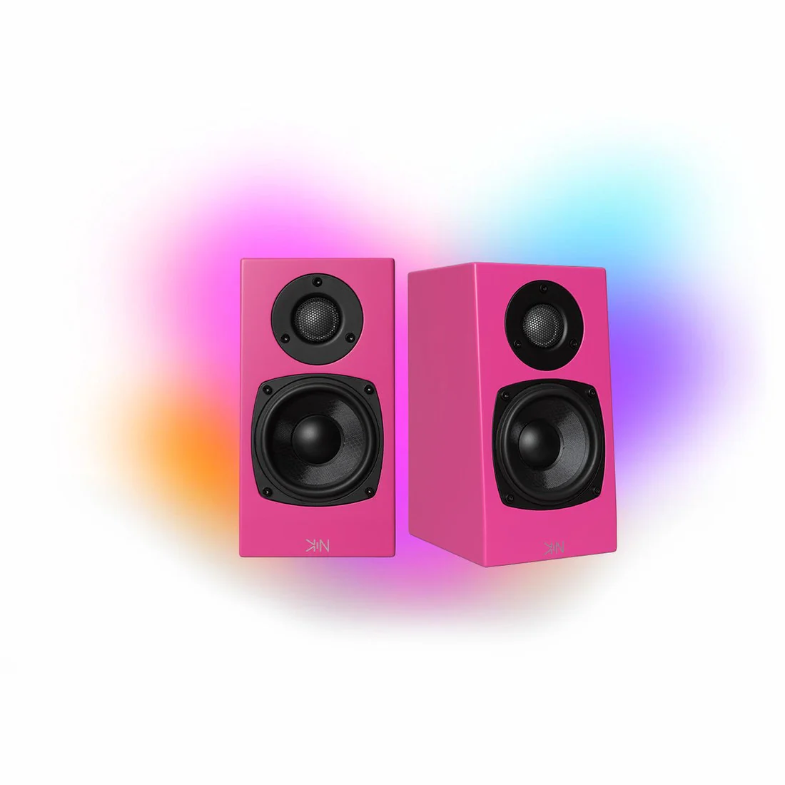 KIN One Bookshelf Speakers - Pink - Pair | KIN Amp Bluetooth Stereo Amplifier - Black - Bundle - Image 3