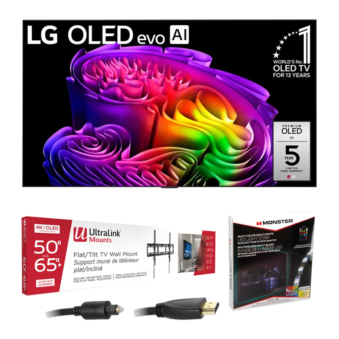 LG G6 OLED evo AI 4K Smart TV - 2026 | Ultralink KIT3LED Home Entertainment Starter Kit - Bundle - Image 7