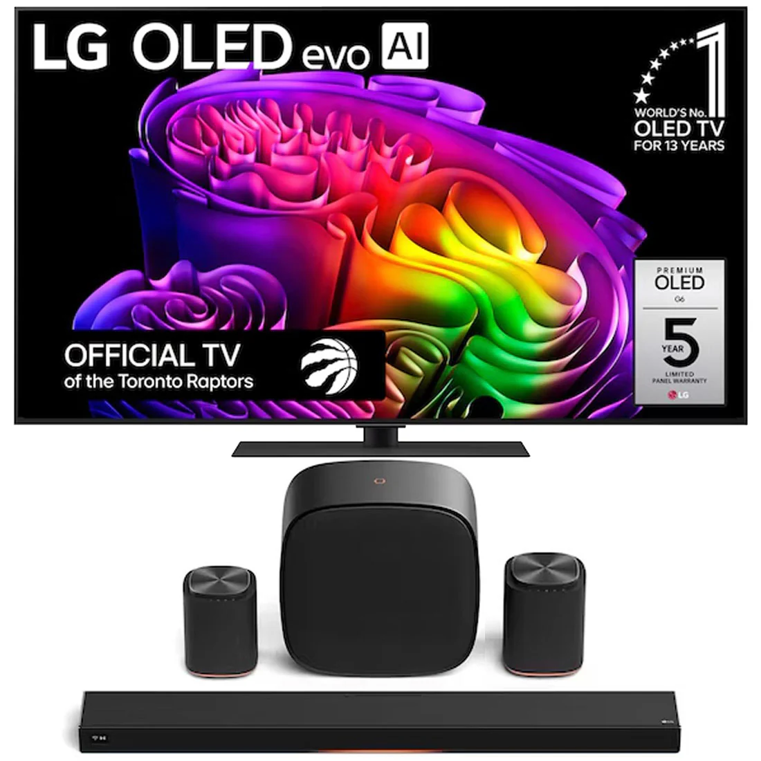 LG G6 OLED evo AI 4K Smart TV | Sound Suite: H7 Soundbar | W7 Subwoofer | M7 Speaker | M5 Speaker - Bundle - Image 2