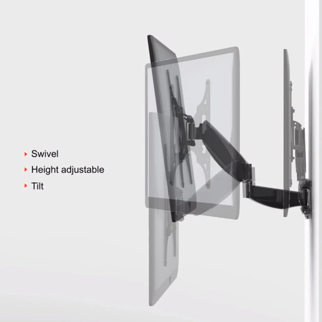 Loctek PSW602MUT Gas Spring Smart Interactive Full Motion TV Wall Mount (PSW602MUT) - Image 3
