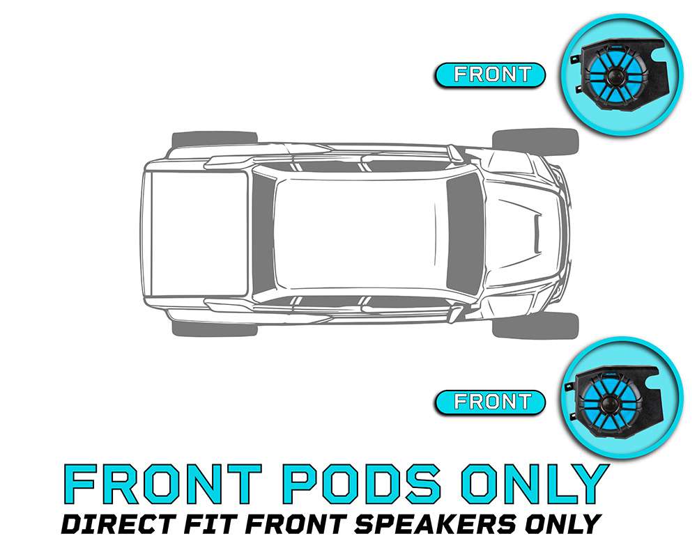 Memphis Audio CANAMX365FE Direct Fit OEM Front Speaker Pods for 2017+ Can-Am Maverick X3 - Pair (CANAMX365FE) - Image 2