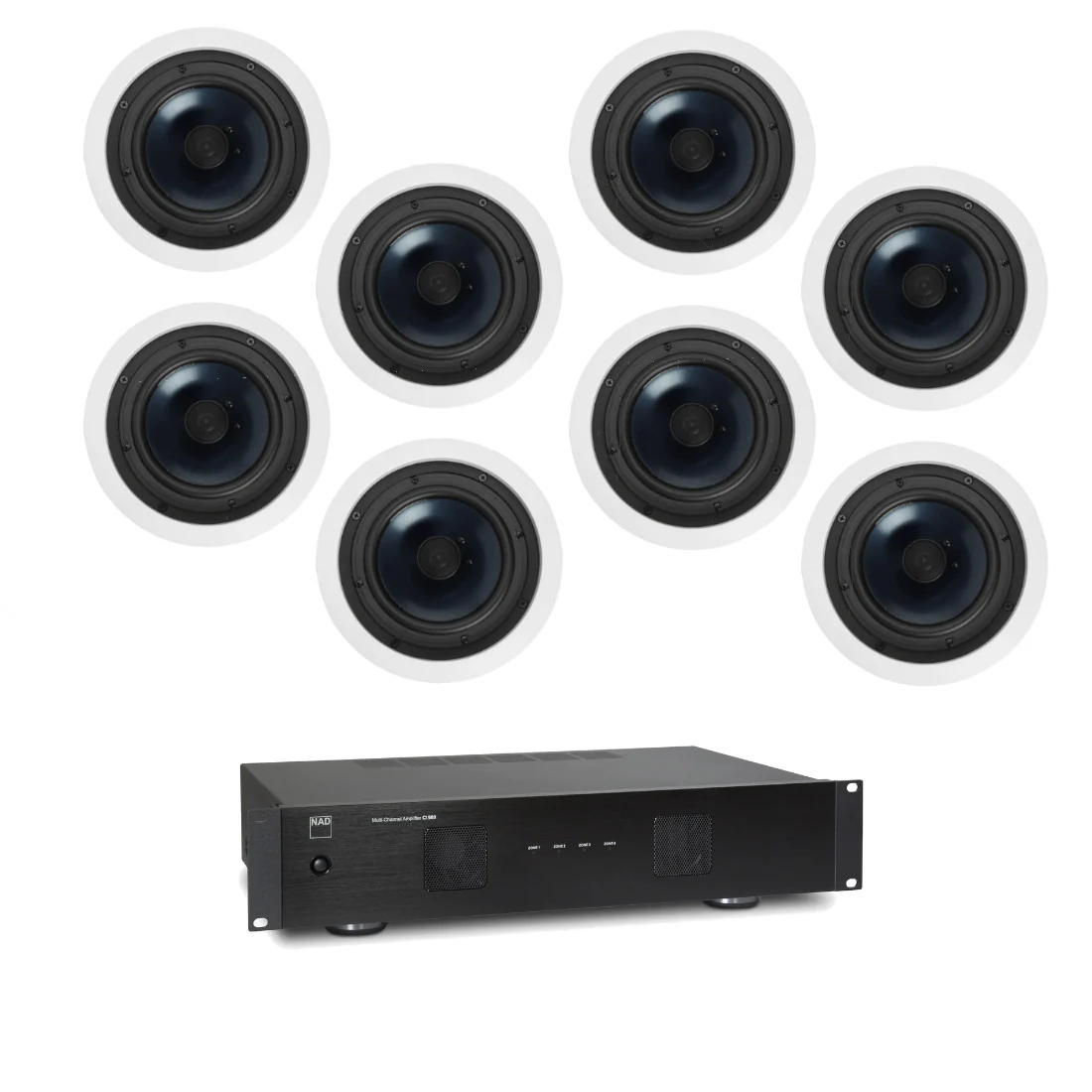 NAD CI 980 and Polk RC60i Four Zone Multi-Room In-Ceiling Audio Bundle