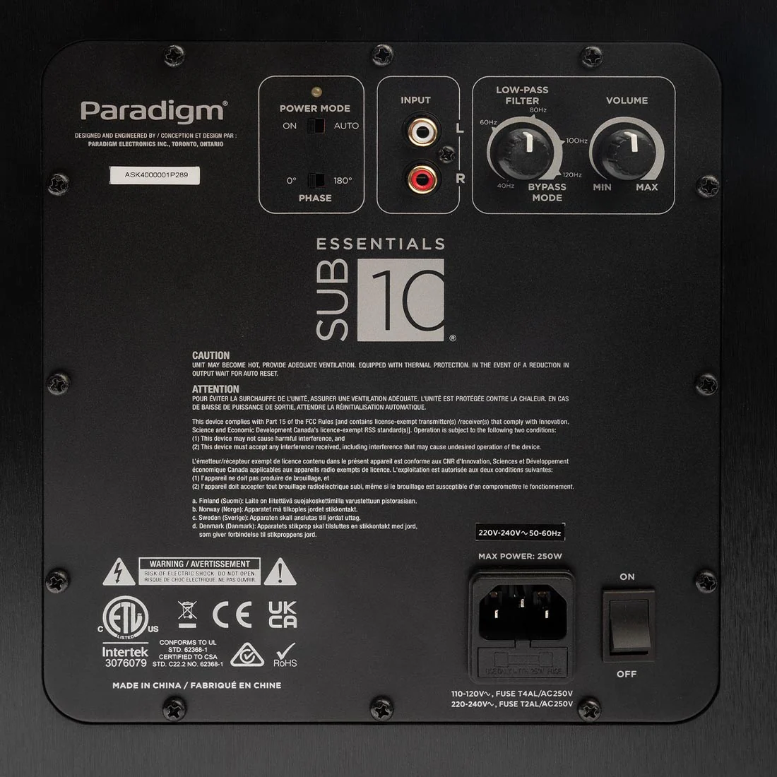 Paradigm Essential Sub Series Subwoofer - Brushed Black Vinyl - Image 13