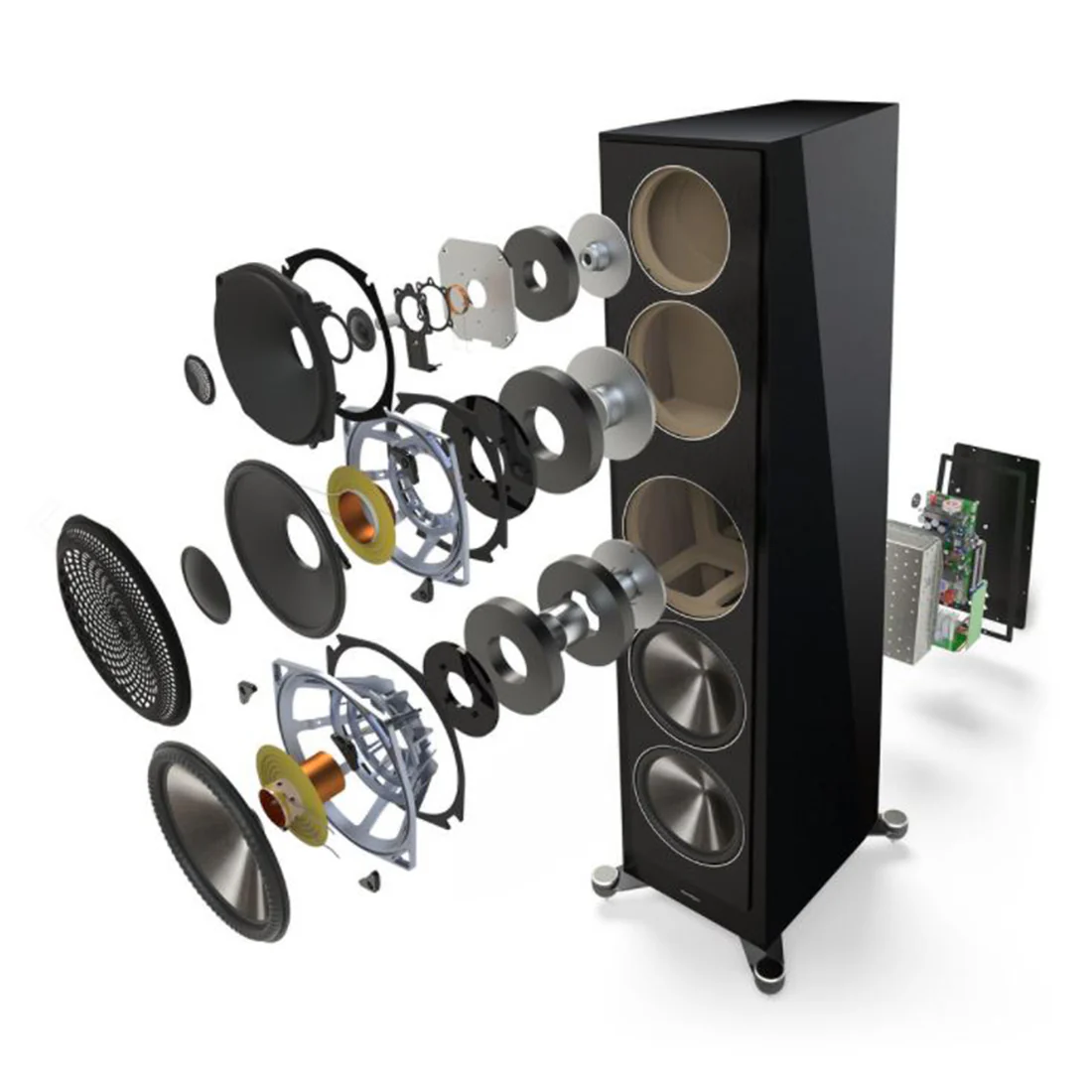 Paradigm Founder 80F 4-Driver 2.5 Way Floor Standing Speaker - Gloss Black - Pair - Image 7