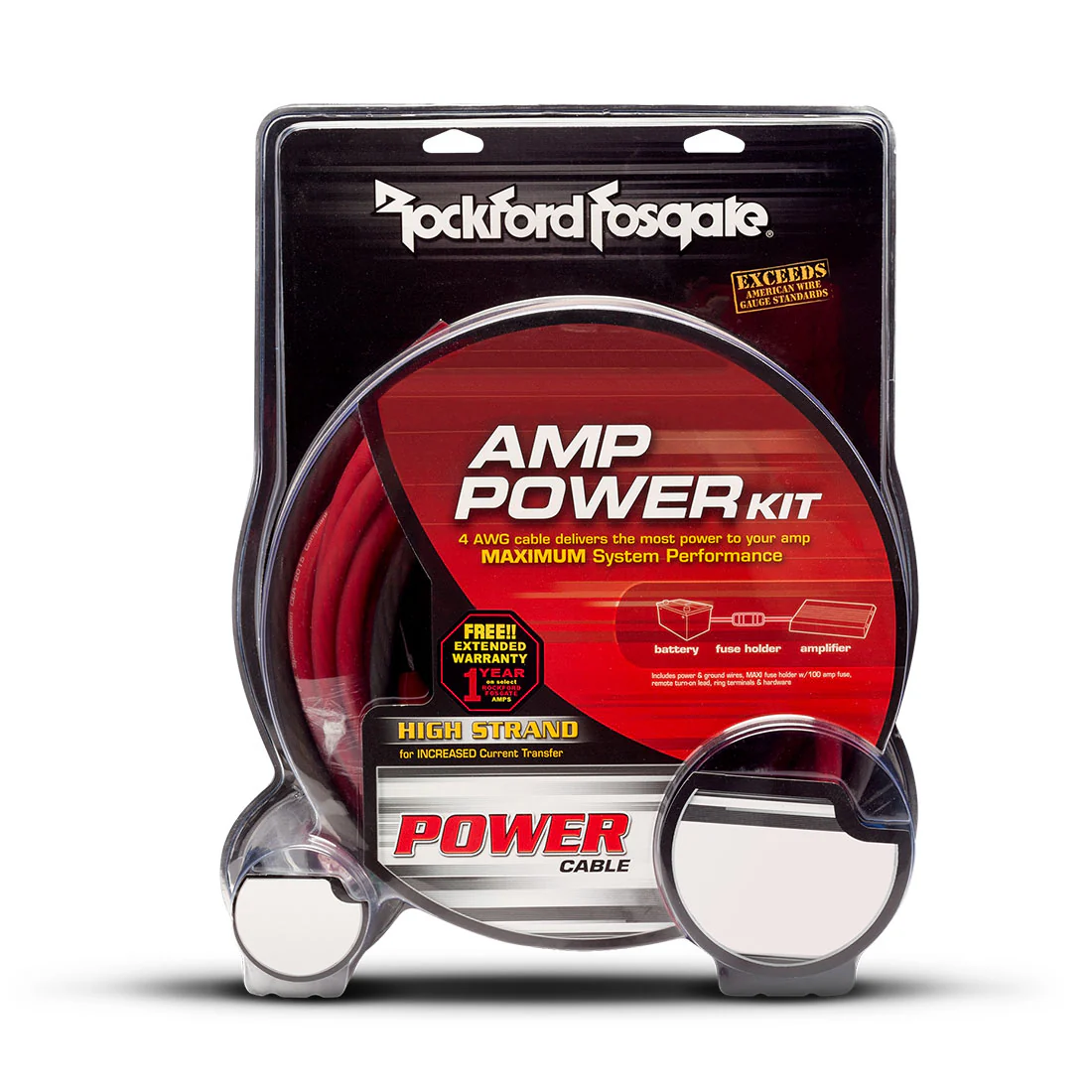 Rockford Fosgate RFK4I 4 AWG Power & Signal Amplifier Installation Kit (RFK4I)