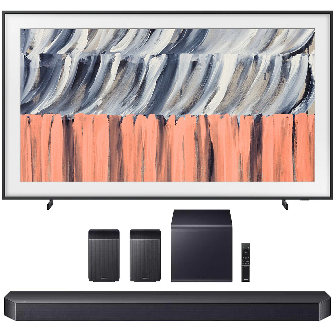 Samsung LS03HE The Frame QLED 4K Smart TV | HW-Q990H/ZC 11.1.4 Channel Soundbar with Subwoofer & Rear Speaker - 2026 Bundle