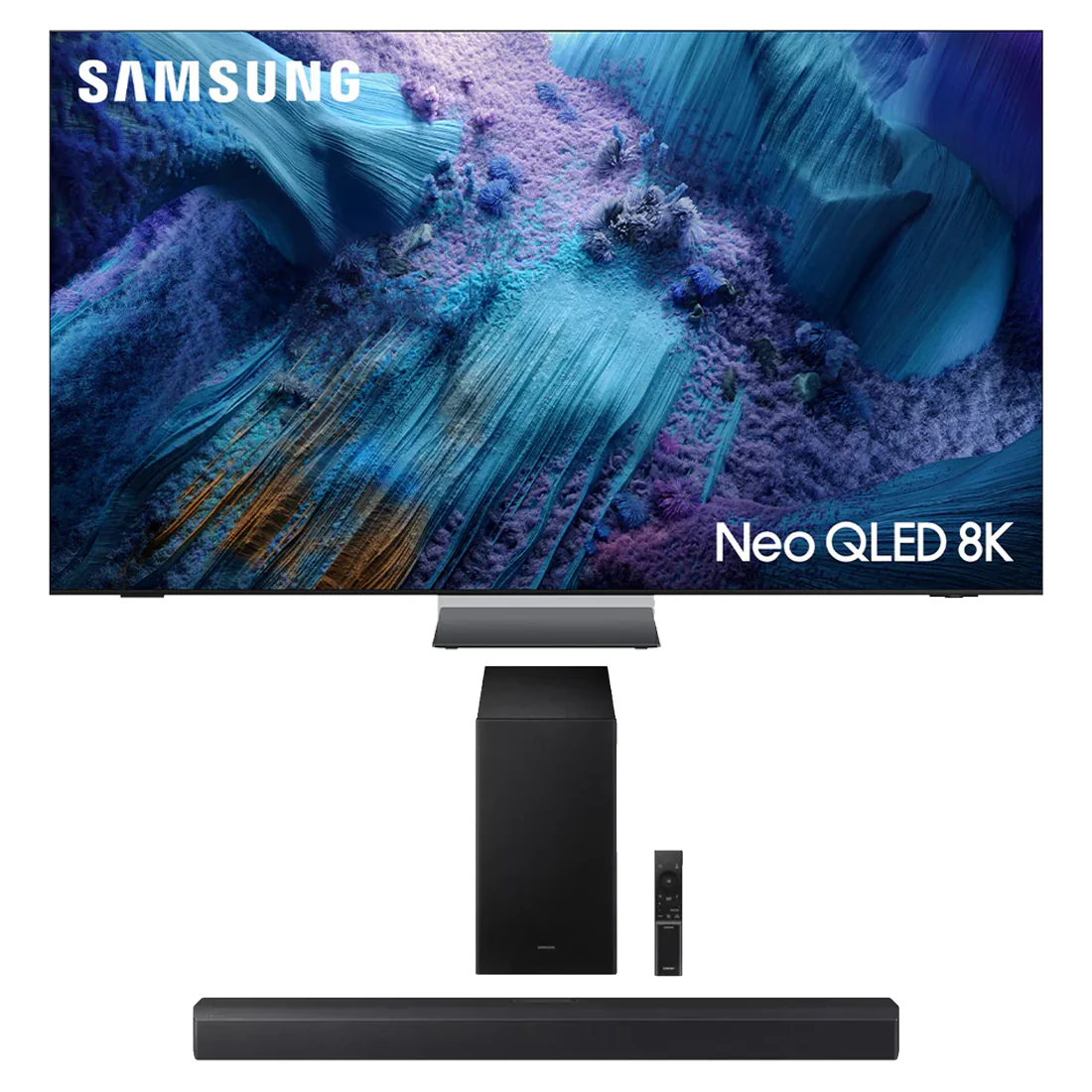 Samsung QN990F Neo QLED 8K Vision AI Smart TV | HW-B550F/ZC 2.1 Channel Soundbar - 2025 - Bundle