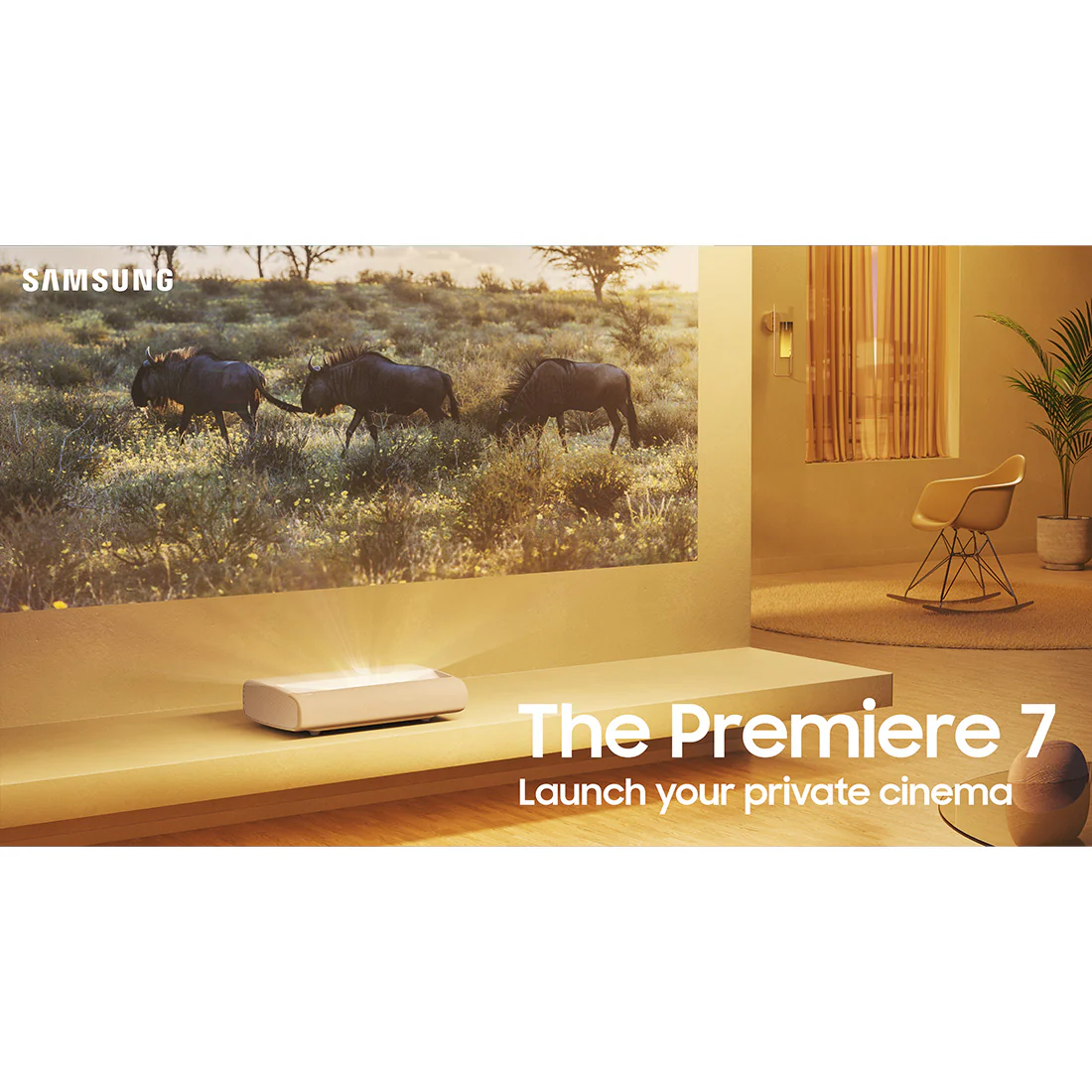Samsung SP-LPU7DSAXXZC The Premiere 4K 120" Laser Projector | HW-LS60D/ZC Music Frame Wireless Speakers - Pair - Image 12