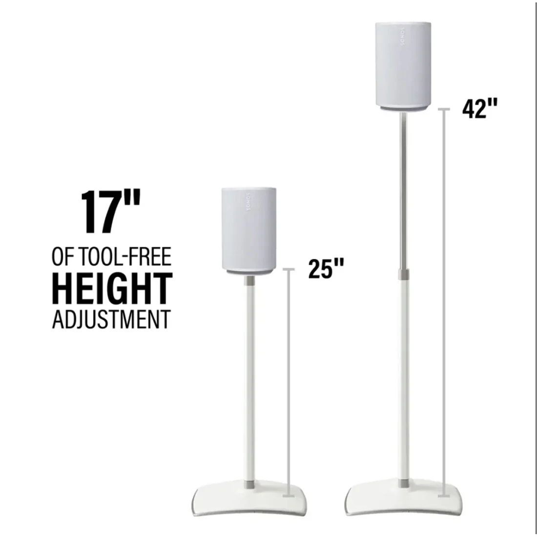 Sanus WSSE1A1 Height Adjustable Speaker Stand for Sonos Era 100 - Each (WSSE1A1B2) - Image 8