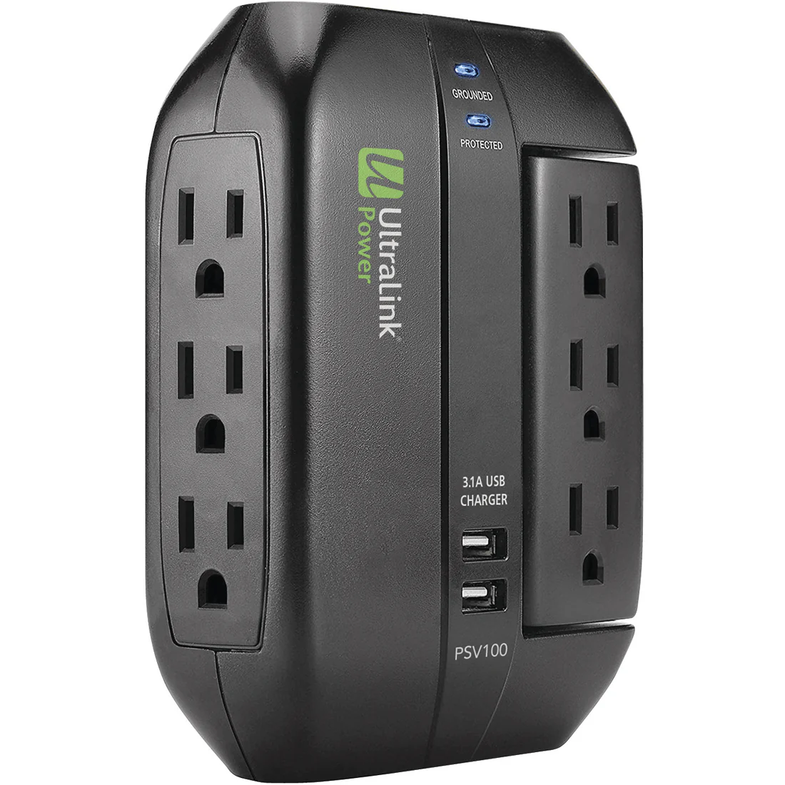 Ultralink PSV100 Multimedia Surge Protector – Black (PSV100)