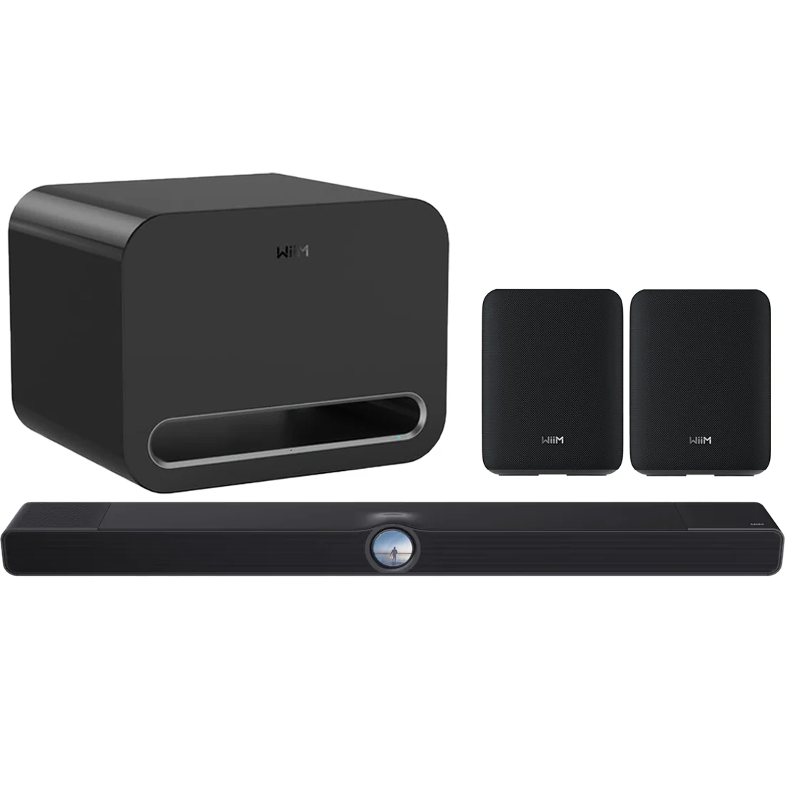 WiiM BAR Soundbar High Gloss Black | Sound Lite Smart Speakers | Sub Pro Wireless 8" Subwoofer - Bundle