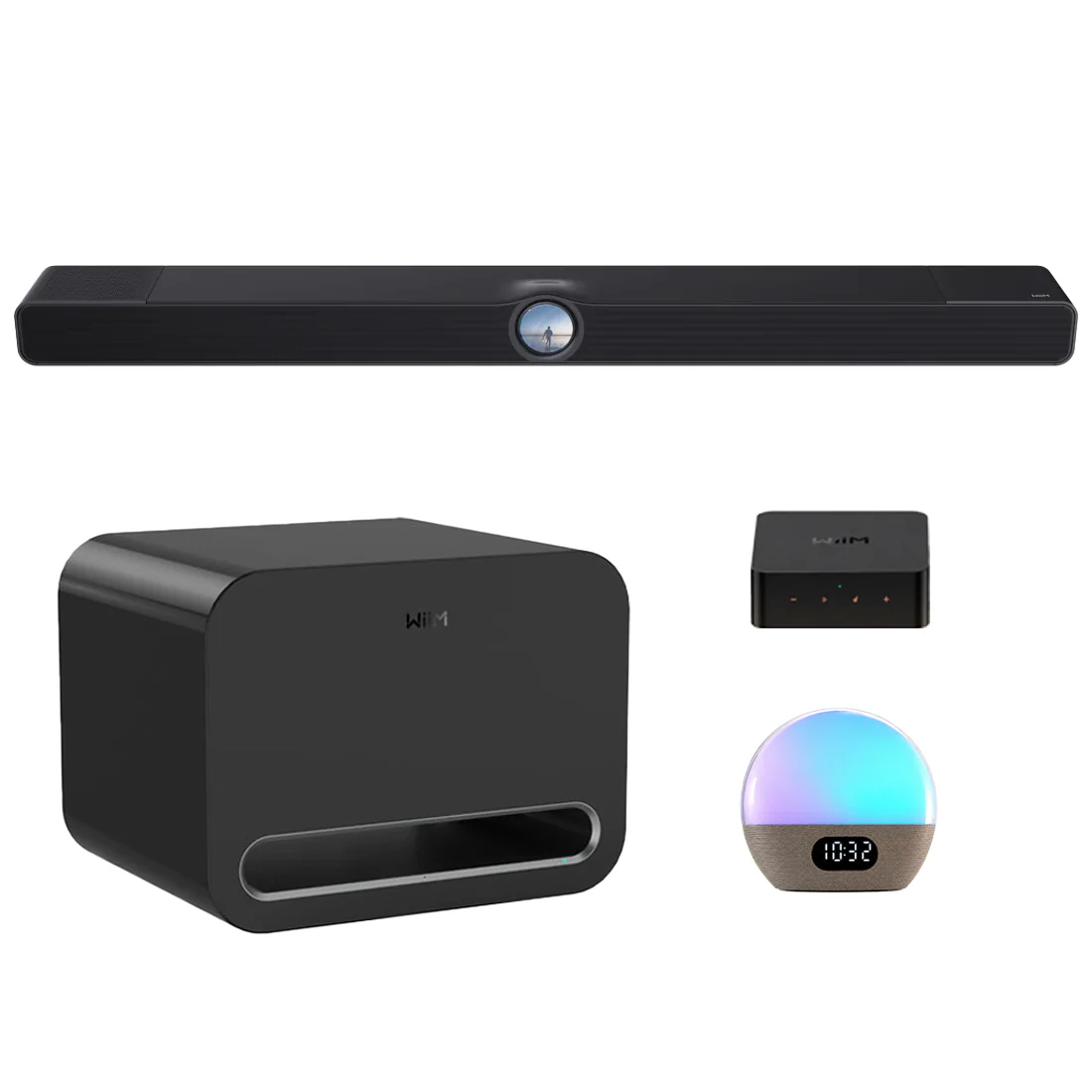 WiiM BAR Soundbar Matte Black | Sub Pro 8" Wireless Subwoofer | Pro Plus Premium Multiroom Streamer | Wake-Up Light - Bundle